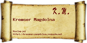 Kremser Magdolna névjegykártya